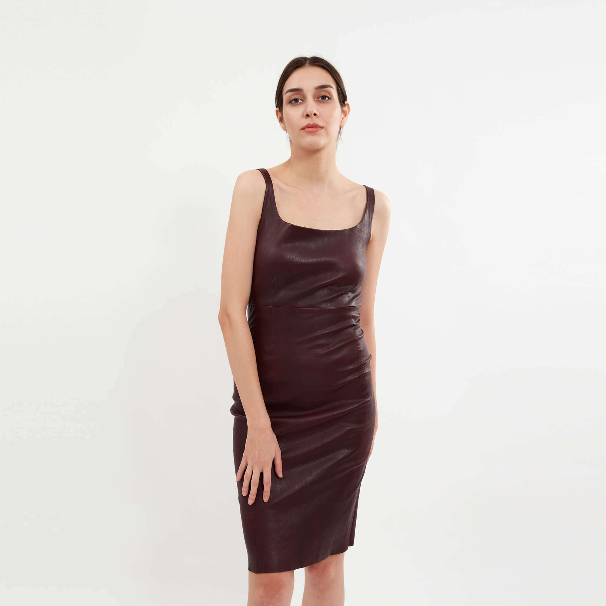 Stouls - Brown Lambskin Strap Dress